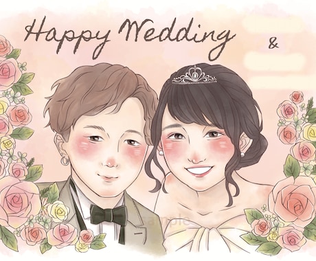 ふんわり可愛いウェルカムボード心を込めて描きます ♡♡結婚式やプレゼントにおすすめです♡♡ イメージ1