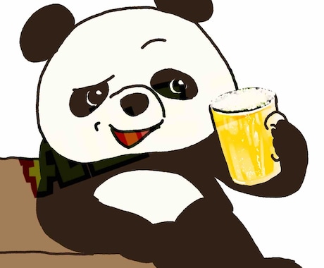 酒豪のパンダのアイコンを1枚のみ販売します 【1枚のみ】ビール片手に語るパンダの絵を差し上げます。 イメージ1