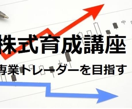 個人の株式育成講座となります 投資で専業トレーダー目指す方法 を レクチャーします。 イメージ1