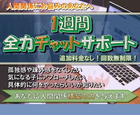 1週間相談し放題！ 人間関係のお悩みお聞きします テキストチャットで何でも相談し放題！ 人間関係に悩むあなたに イメージ1