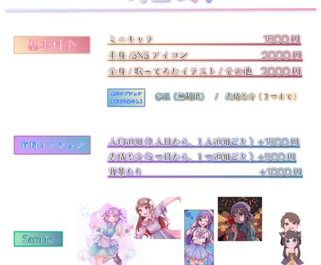 修正無制限！アイコン〜立ち絵・サムネ等描きます 低価格で可愛いイラストが欲しい方へ イメージ2