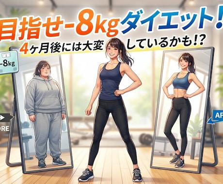 4ヶ月で-8kgを目指します イメージ1