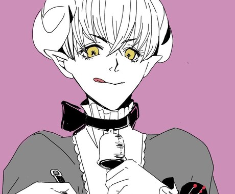 多色バストアップイラスト描きます 使う色は白黒以外2色までとなります イメージ2