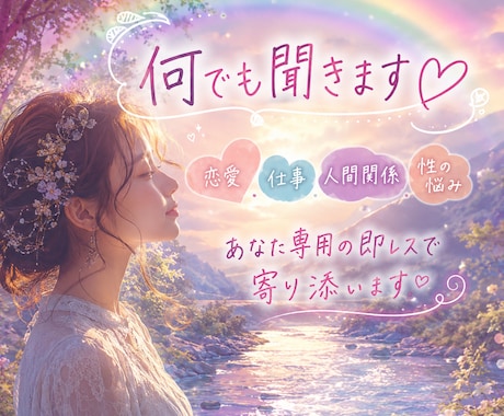 心を軽くする相談｜恋愛・人間関係・性の悩み聞きます ～早朝も深夜もOK～寄り添い解決します。 イメージ1
