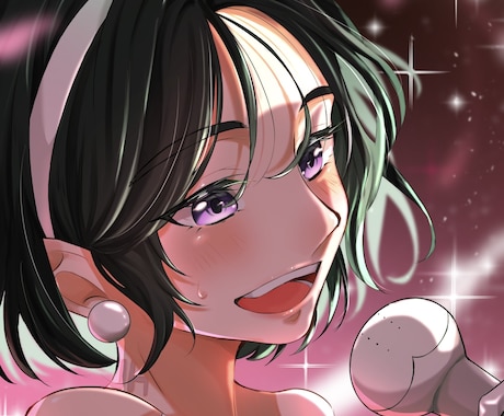 かっこいい男性、かわいい女性を一枚絵で描きます ソシャゲ風の塗り•タッチで描きます！ イメージ1