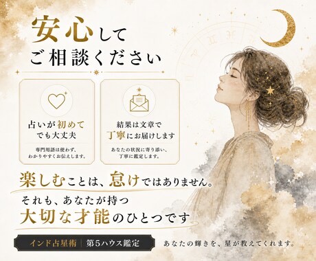 あなたの創造性と、人生を楽しむ力を星から読みます 楽しむ力も才能。KNラオ派の星読みで読み解きます イメージ2