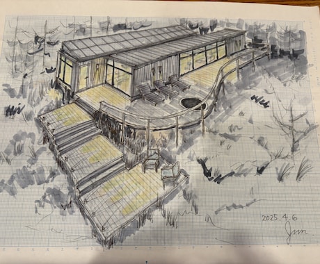 イメージしやすい手描き建築スケッチ描きます プレゼン資料に手描きパースを追加して「印象に残る作品」に！ イメージ1
