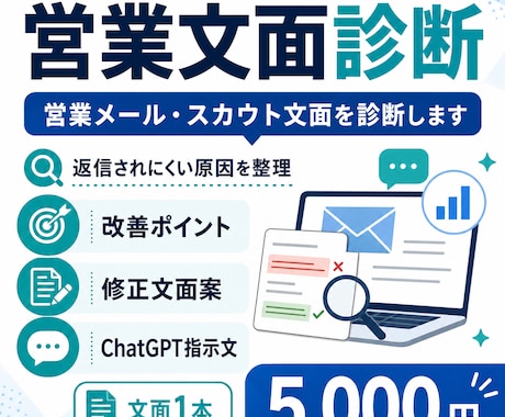 営業メール・スカウト文面を診断します 返信されにくい原因と改善案を整理します イメージ1