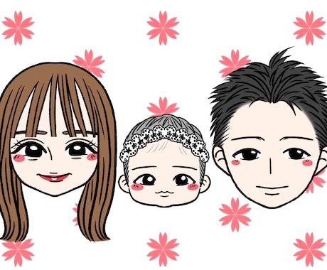 明るくポップな似顔絵/アイコンを描きます ◎リアルすぎない可愛いデフォルメ似顔絵◎ イメージ2