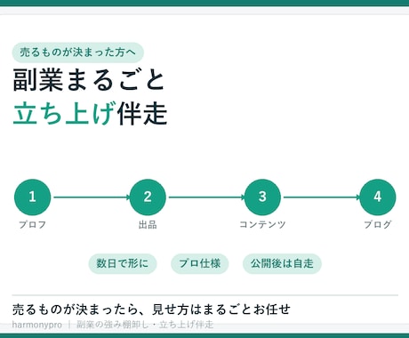 副業の立ち上げをまるごと伴走します プロフ・出品・コンテンツ・ブログまで、一気に形にします イメージ1