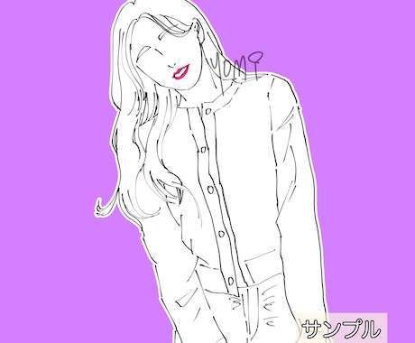 オシャレ、ファッション、線画イラスト描きます LPサイト、SNS、ブログ、ホームページなど挿絵に イメージ1