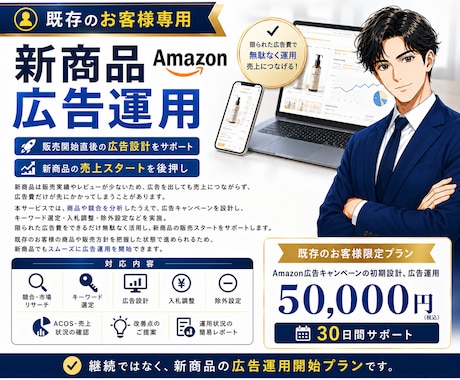 Amazon広告運用します 広告設計・キーワード選定・入札調整までサポートします イメージ1