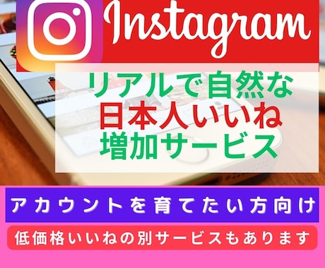 Instagram　日本人いいね　自然に増加します 日本人200"いいね"が1万円～・低価格いいねも別サービスで イメージ1