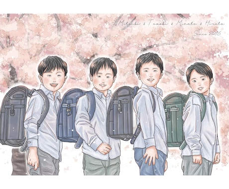 優しい雰囲気であたたかい似顔絵をお描きします プレゼント/記念日/還暦のお祝い/snsアイコン/大人数OK イメージ2
