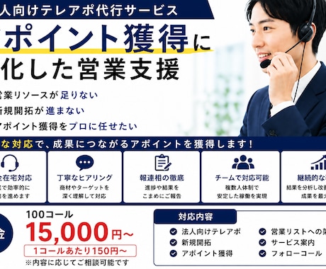 営業全国3位経験｜法人向けテレアポ代行します イメージ1