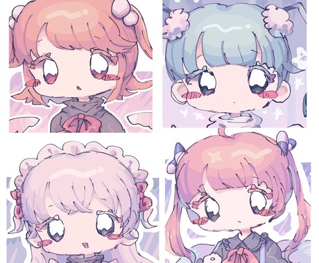 ゆるくて可愛いアイコンを素早くお届けします 個性的な絵柄のゆるゆるかわいい女の子のアイコンをかきます！ イメージ2