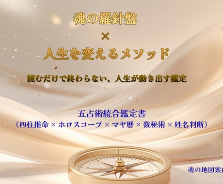 人生を動かす魂の羅針盤を届けます 読むだけで終わらない実践型鑑定 イメージ1