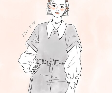 ファッションイラスト描きます お洒落なファッションアイコンに！雑誌や、資料の挿絵に。 イメージ2