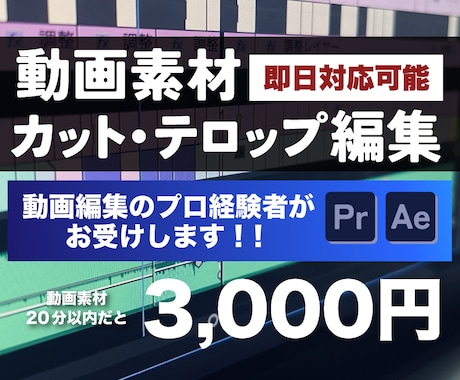 実績作りの為、格安で動画カット・テロップ挿入します 迅速な編集！即日対応も可能！伝わりやすい映像を目指します イメージ1