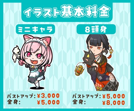 SNSやブログに！個性的なミニキャラ作ります フリー素材と差別化が出来る目立つミニキャラを作成します！ イメージ2