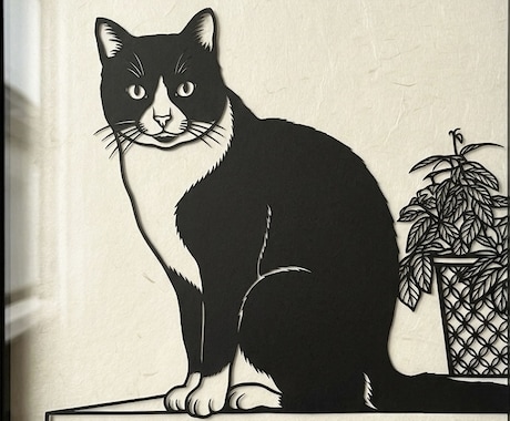 愛猫の魅力を切り取るオーダー切り絵作ります 大切な愛猫を世界に一つの切り絵作品へ イメージ1