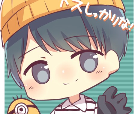 簡単なアイコン描きます 分かりやすいぷにぷにした感じのちびキャラ描きます。 イメージ1