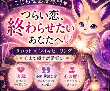 復縁・不倫・複雑恋愛｜彼の本音と未来を読み解きます 霊感タロット×ヒーリング♡笑顔で新しい一歩を踏み出しましょう イメージ1