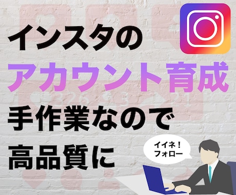 Instagramでのいいね、フォローを代行します 手作業で凍結の恐れが低く、高品質で丁寧な作業します☆ イメージ1