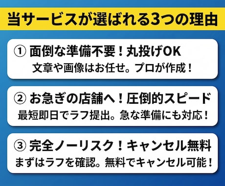 丸投げOK/新規事業・店舗開業のHP制作します 【残り3枠】最短即日ラフ提出＆面倒な文章・画像作成丸投げOK イメージ2