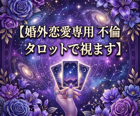 不倫・婚外恋愛　お相手の本音をタロットで視ます 経験者だからこそわかる、あなたの苦しみに寄り添い解決の糸口を イメージ1