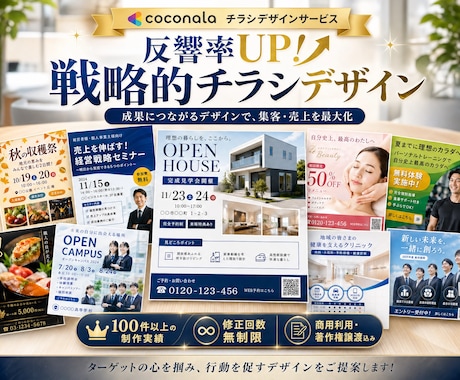 集客・売上向上の「戦略的チラシデザイン」を制作ます イメージ1