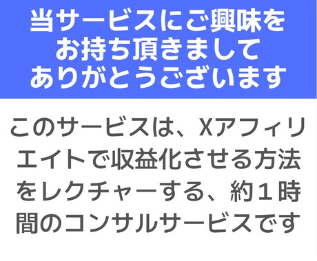 X(Twitter)の収益化方法をコンサルします 期間限定カテゴリ最安値！Xアフィリ収益化のコツを1時間伝授 イメージ2