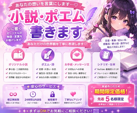 小説やポエム書きます あなたのテーマにあった小説やポエムを書きます。 イメージ1