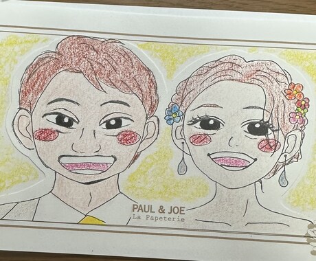 結婚記念日やお祝い事に向けた似顔絵を描きます 色鉛筆で温かみのある雰囲気に仕上げます✿︎ イメージ1