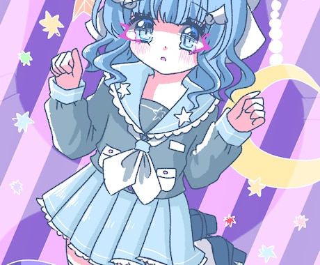 レトロで優しくて可愛いアニメ塗りの立ち絵描きます ゲームの立ち絵やTRPG、IRIAM用イラスト、グッズ用など イメージ2