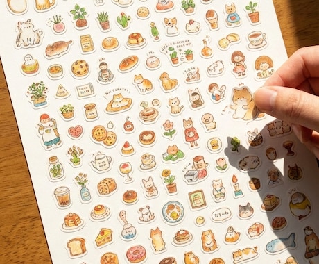 送料込み☆屋外耐候性のステッカーシールを作成します A4サイズの用紙にステッカーを詰め込んでお得にお届け イメージ2