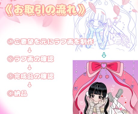 アイドル♡コンカフェ♡可愛いイラスト制作します お好みのデザインで可愛いイラストを制作します^>  ̫ <^ イメージ2