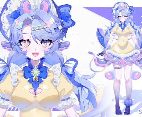 Vtuber立ち絵パーツ分けイラストを作成します デザインからパーツ分けまで行います！ イメージ1