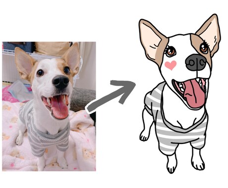 写真を元に愛犬ちゃんのイラストを描きます 大切な愛犬を可愛いイラストに残したい人向け イメージ1