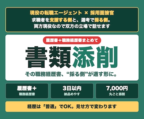 職務経歴書と履歴書を採用の本音で添削します イメージ1