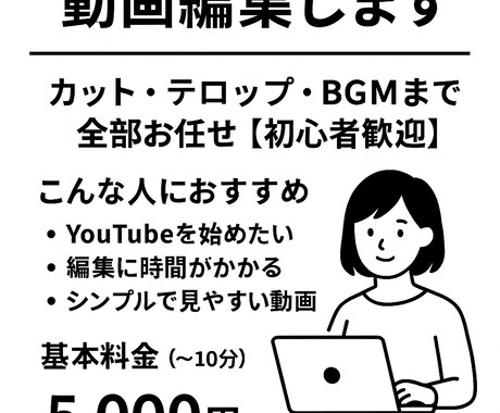 格安！YouTube動画編集します YouTube動画編集します｜カット・テロップ・BGM イメージ1