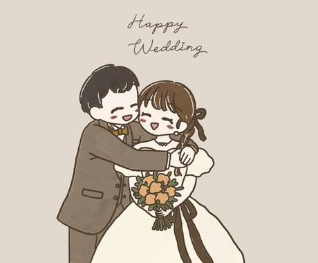 ウエディングイラストお描きします 期間限定で通常価格5000円から半額で承ります！ イメージ2