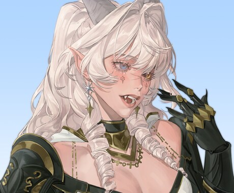厚塗り・アイコンイラストお描きします リアル寄り、顏から鎖骨のアイコンイラスト イメージ1