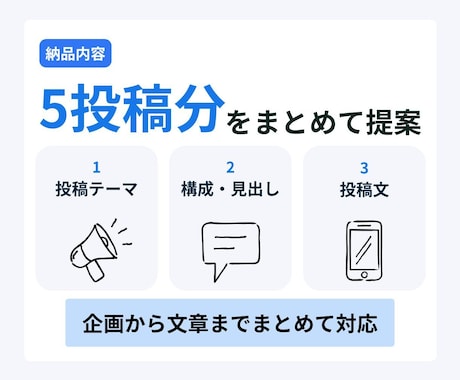 Instagramの投稿企画・文章を5本作ります テーマ・構成・投稿文をまとめて5本ご提案 イメージ2