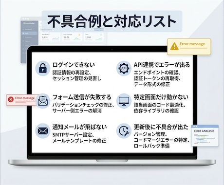 既存Webアプリの不具合修正します 原因調査から修正まで実務対応します イメージ2