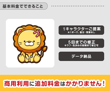 リピーター様多数！ゆるふわ動物キャラ作成します 魅力的なキャラクター作ります！ イメージ2
