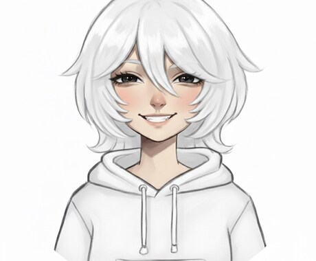 白系穏やか手描きSNS用アイコン作成します イメージ1