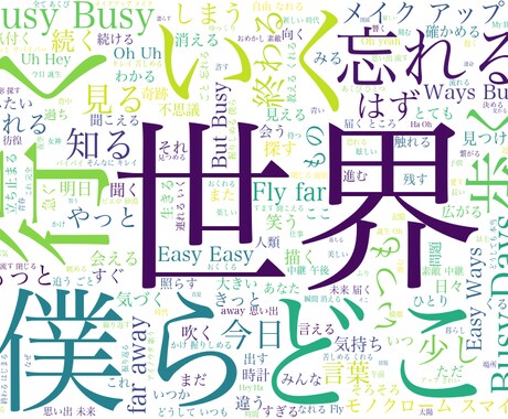 あなたの好きな歌手の歌詞を可視化します 好きな歌手のよく使っているワードを一目でわかりやすくします イメージ1