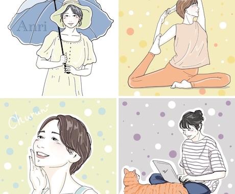 商用◎表情変更無料！ かわいい線画アイコン描きます 清涼感ある似顔絵イラスト◼︎名刺やショップカードにおすすめ！ イメージ1