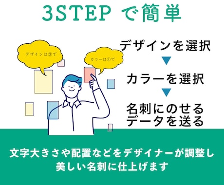 最短即日発送可能！ビジネス名刺作成、印刷いたします 選ぶだけ！簡単におしゃれなビジネス名刺がお手元に届きます イメージ2